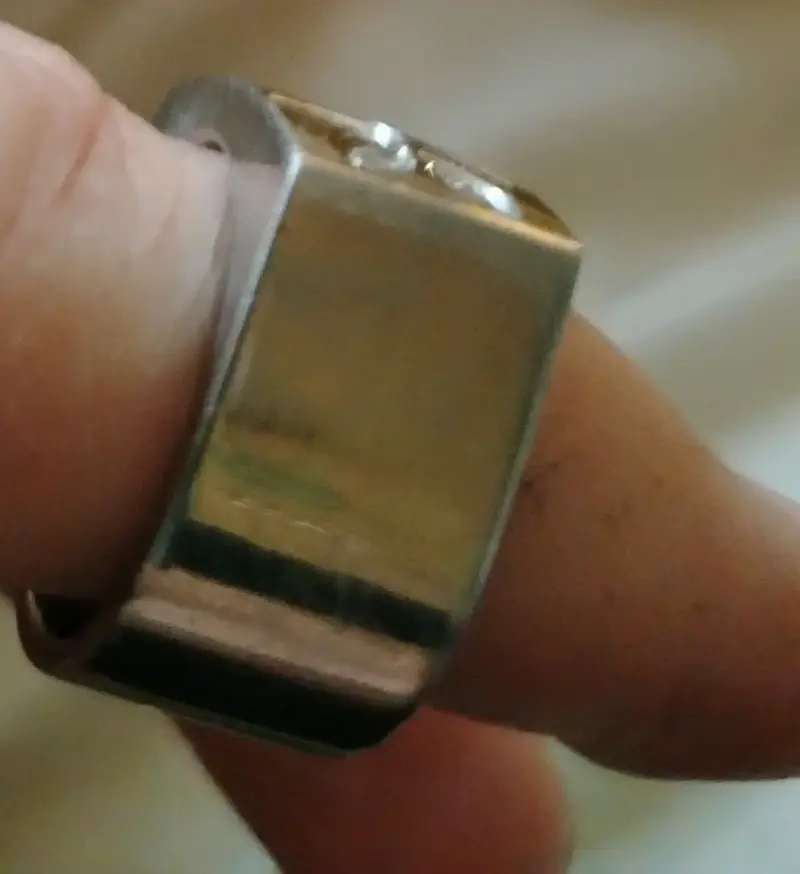 Anillo de acero inoxidable con diseño floral - 2