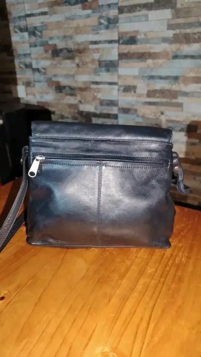 Bolso de cuero azul elegante - miniatura 2