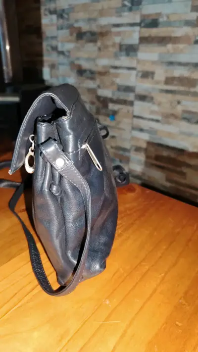 Bolso de cuero azul elegante - miniatura 3