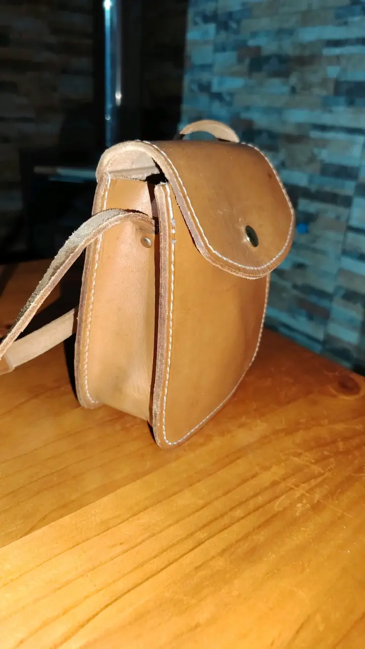 Bolso bandolera de cuero marrón - 2