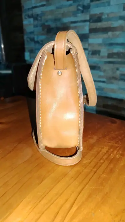 Bolso bandolera de cuero marrón - miniatura 3