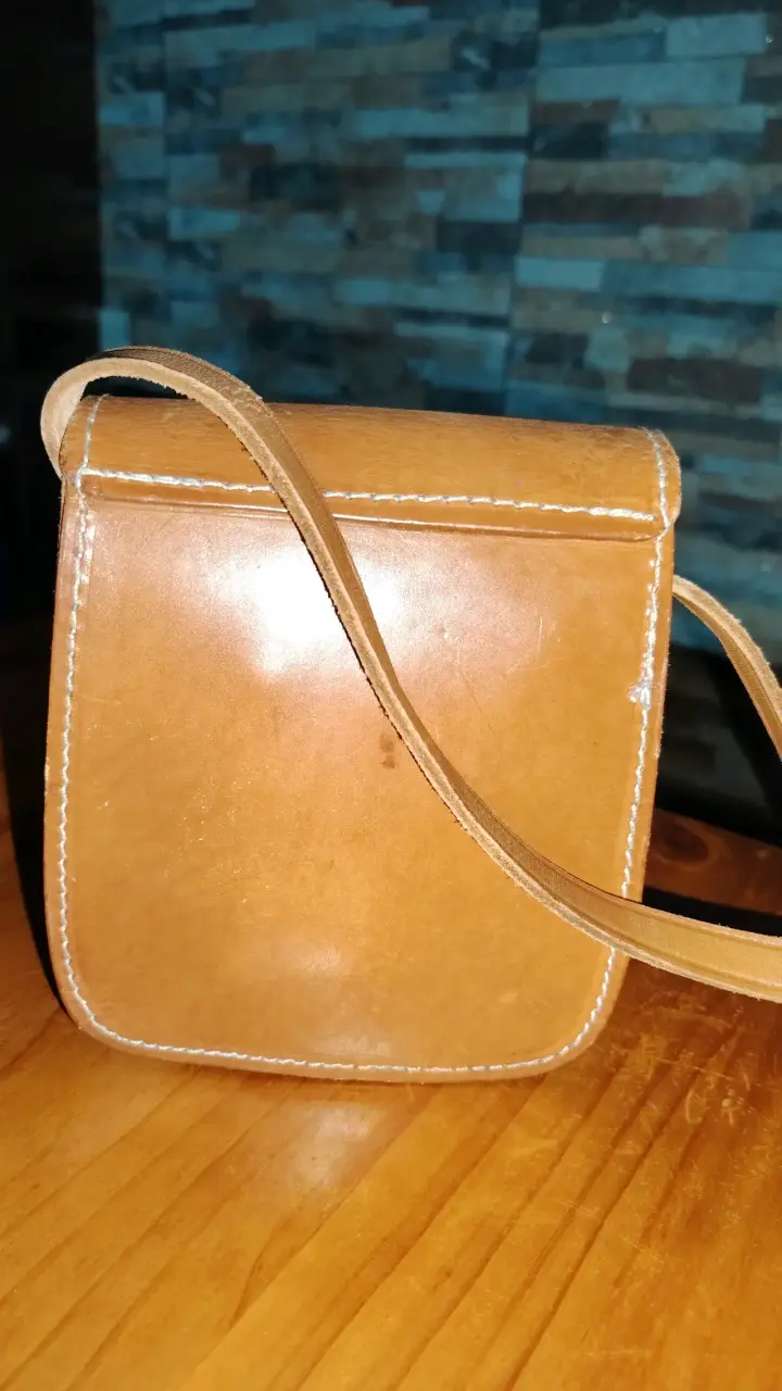 Bolso bandolera de cuero marrón - 4