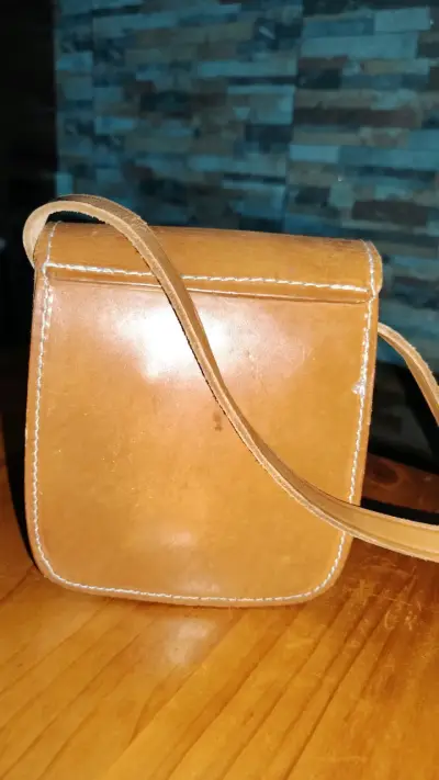 Bolso bandolera de cuero marrón - miniatura 4