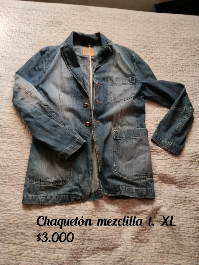 Chaquetón de mezclilla talla XL en buen estado