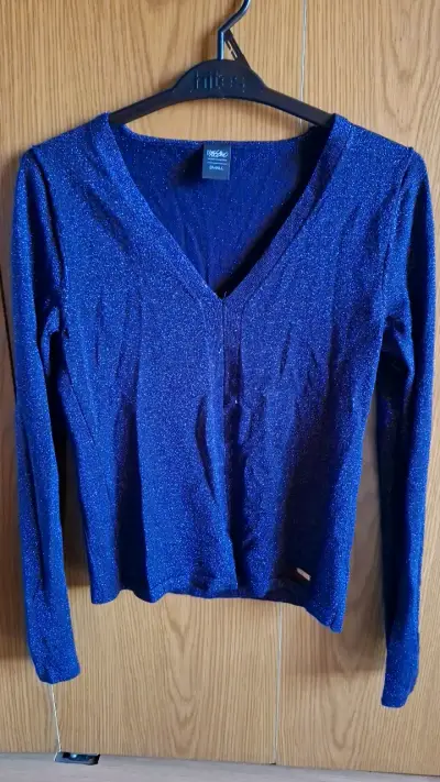 Suéter azul brillante para mujer talla S - miniatura 1