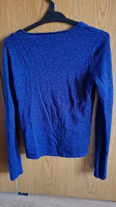 Suéter azul brillante para mujer talla S - miniatura 3