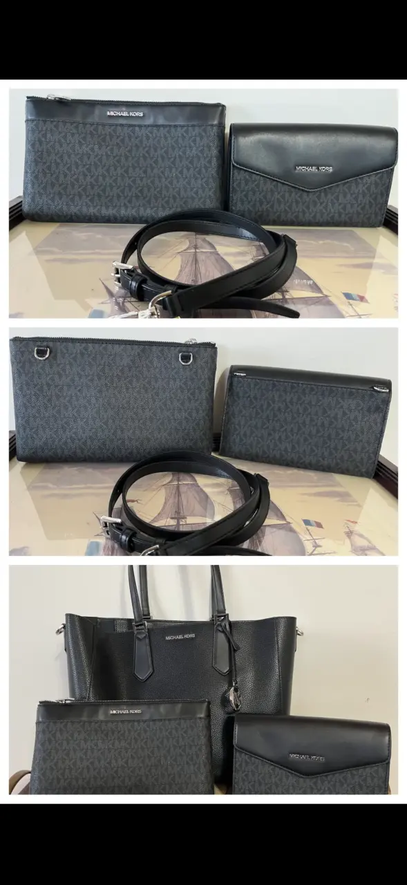 Bolso negro Michael Kors con monogramas - 3