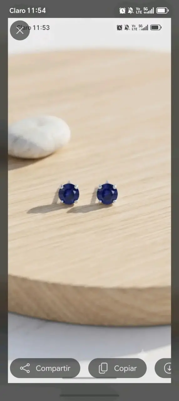 Aros de plata con piedras azules