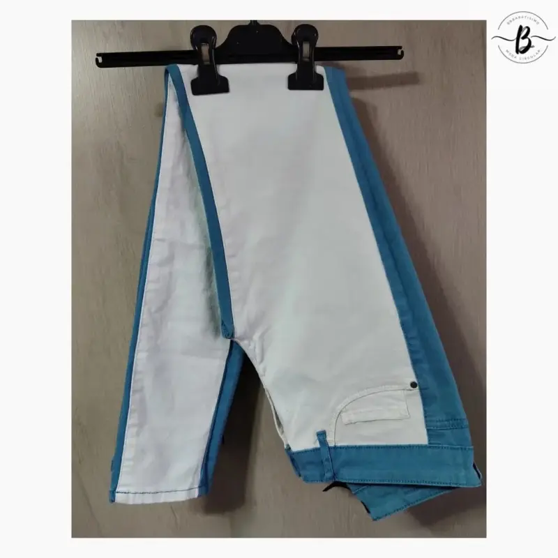Jeans elasticado bicolor mujer