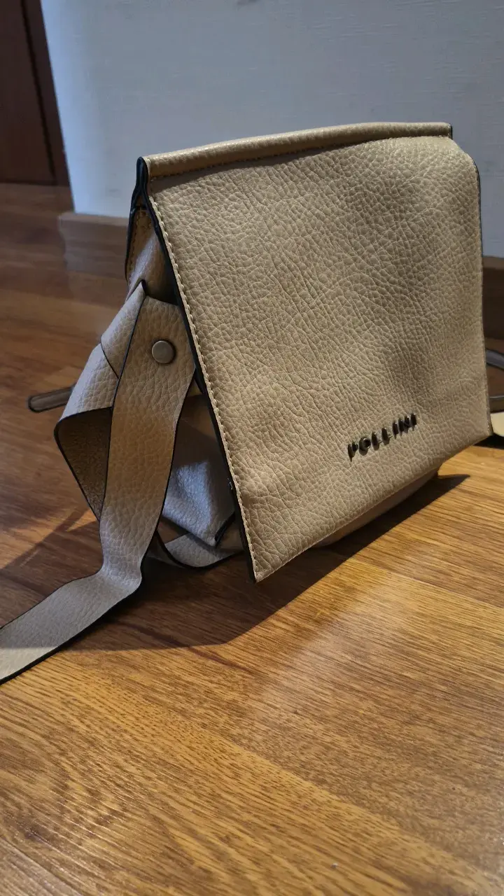 Bolso cruzado de cuero beige Pollini - 2