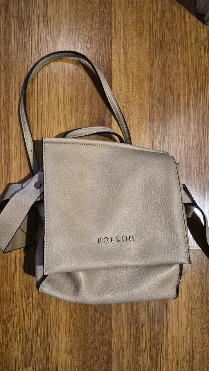 Bolso cruzado de cuero beige Pollini - 4
