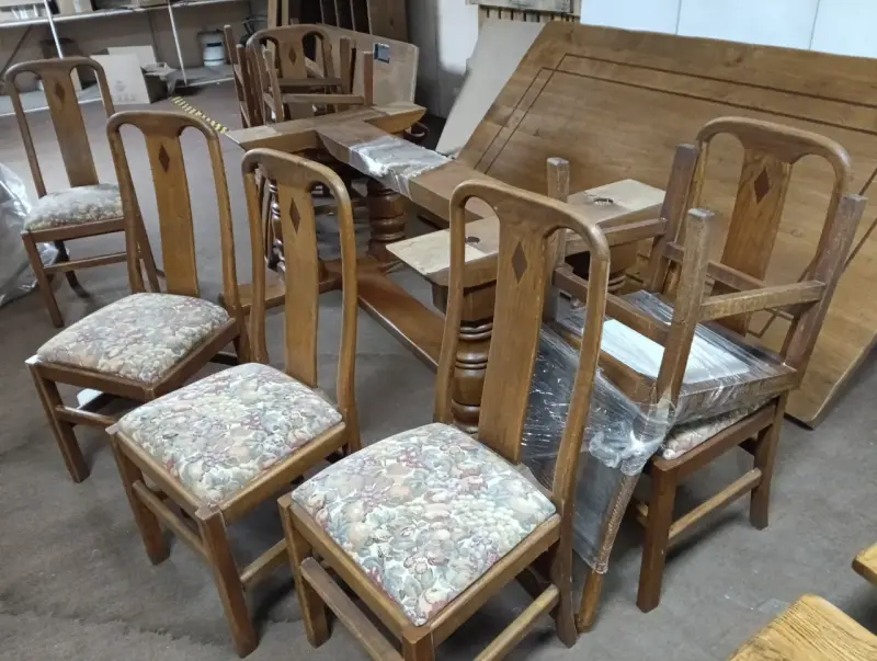 Comedor pino oregón 12 sillas, mesa madera real - 1