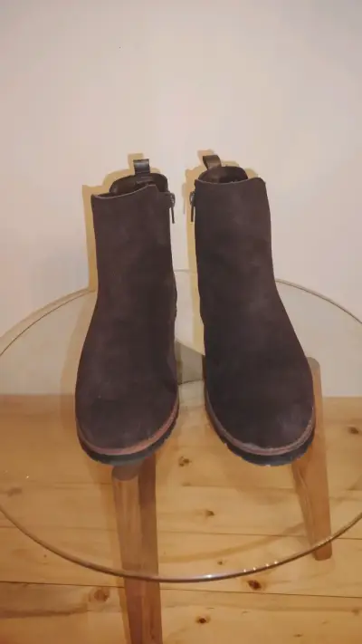 Botines de cuero uva para mujer - miniatura 1