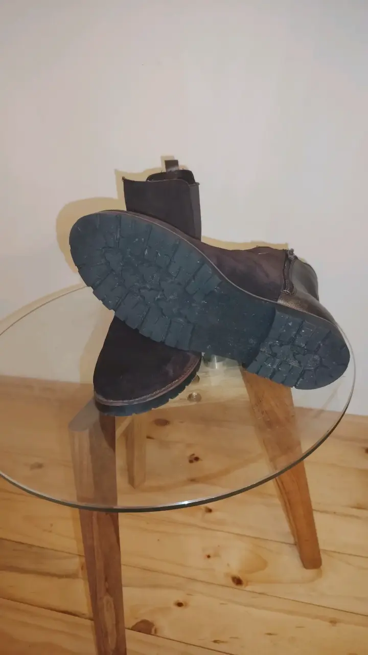 Botines de cuero uva para mujer - 4
