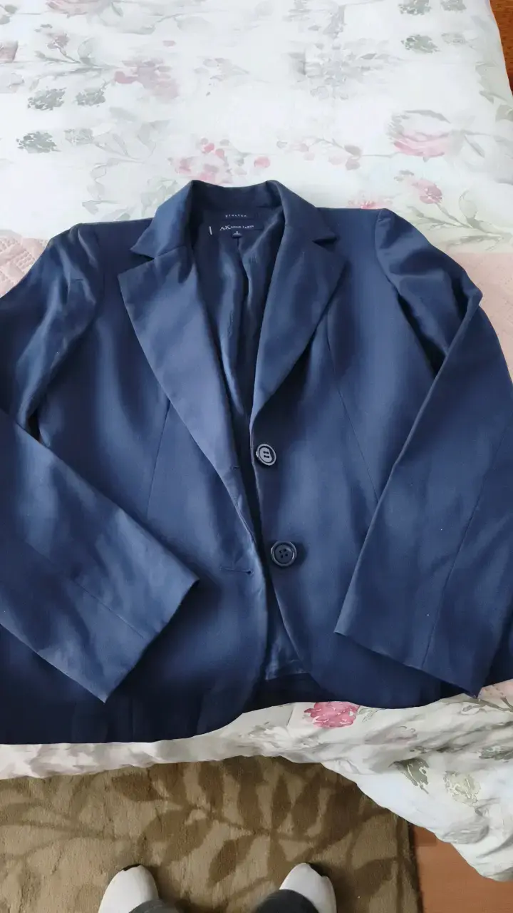 Blazer azul marino para mujer talla M - 2