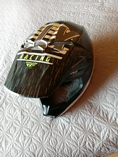 Casco de motocross Fly Racing negro y blanco - miniatura 1