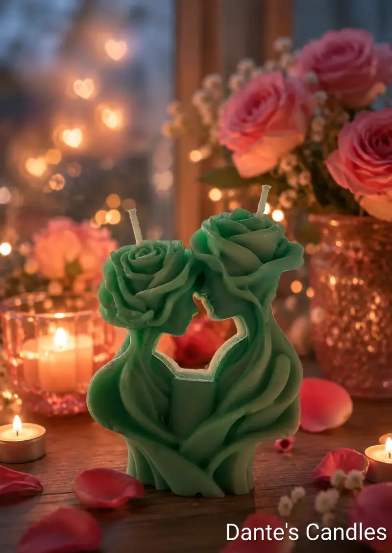 Vela decorativa romántica de rosas - 1