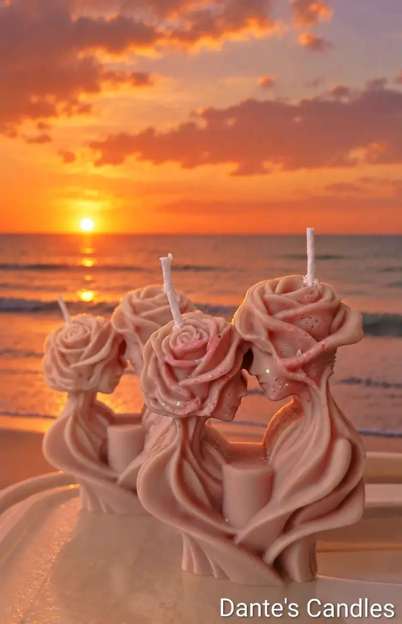 Vela decorativa romántica de rosas - 2