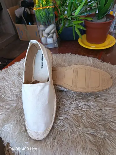 Alpargatas de lona beige unisex - miniatura 1