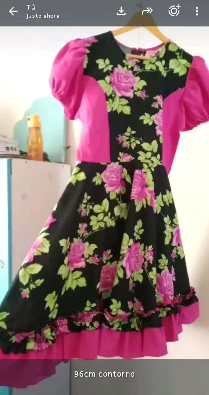Vestido floral de huasa T SM