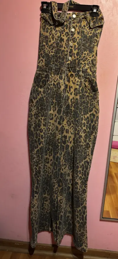 Enterito de mezclilla animal print fashion nova - miniatura 1