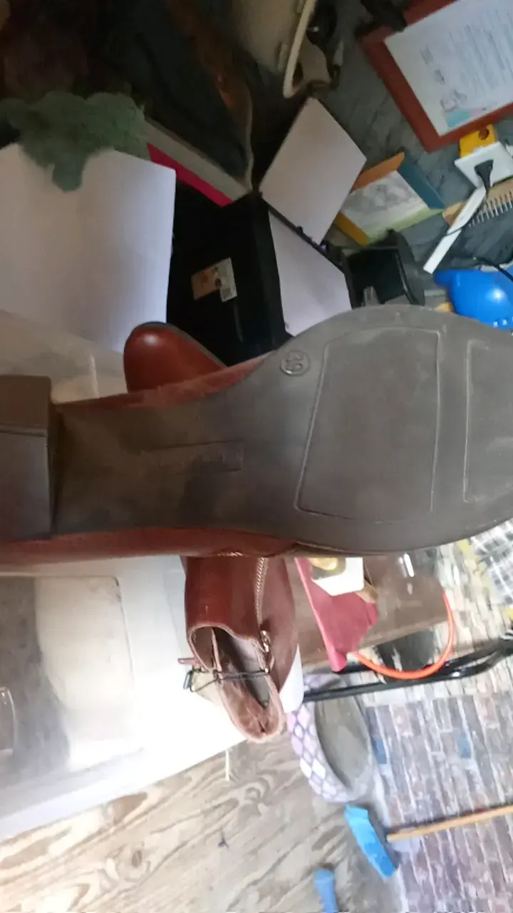 Botines de cuero marrón con tacón alto - 5