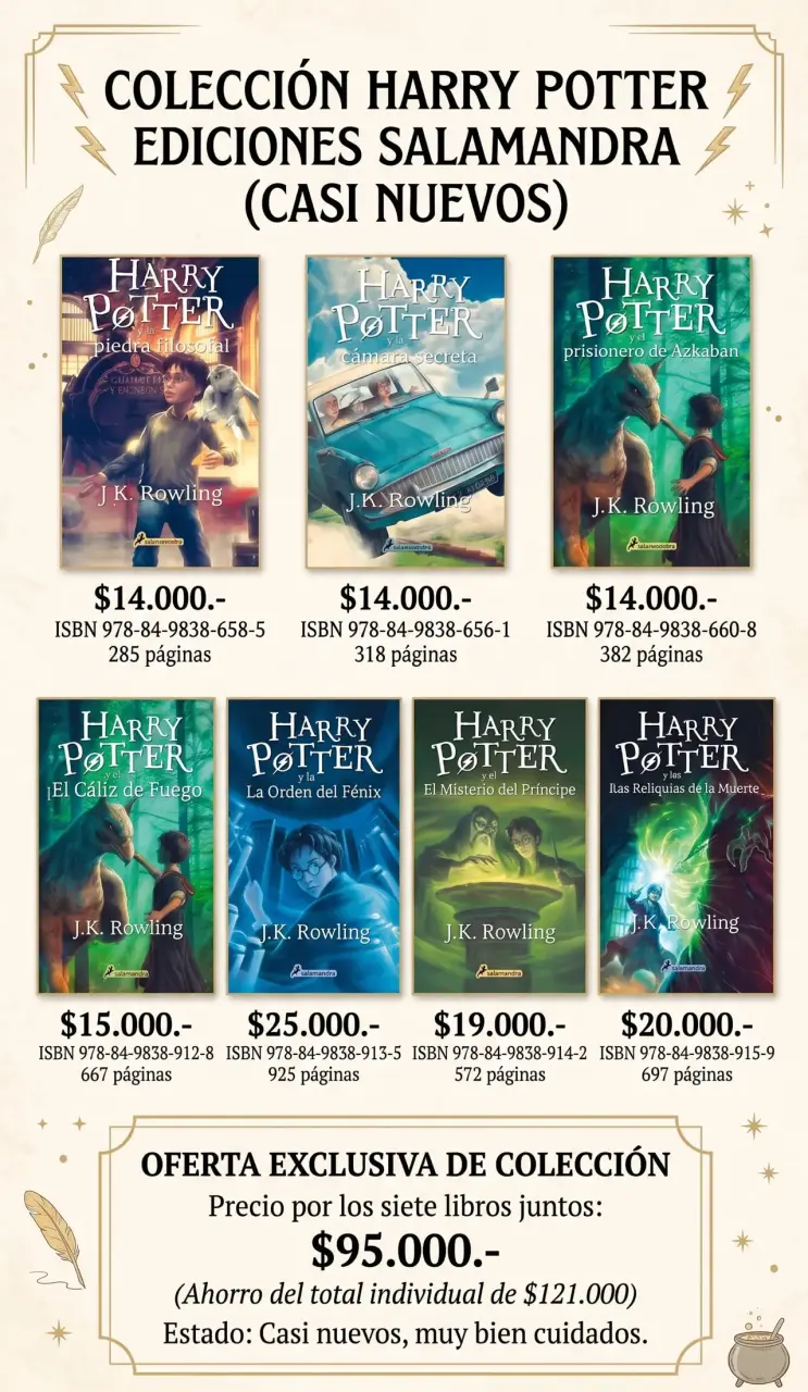 Colección Harry Potter Ediciones Salamandra casi nuevos