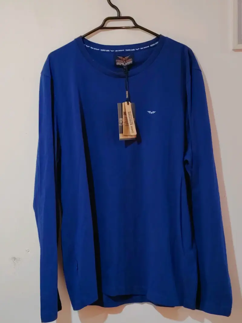 Polera manga larga Ferouch azul y blanca - 1