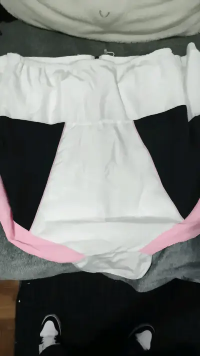 Chaqueta cortaviento Sybilla blanca y rosa - miniatura 3