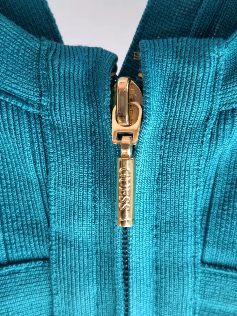 Vestido ajustado turquesa Guess con cierre dorado - 3