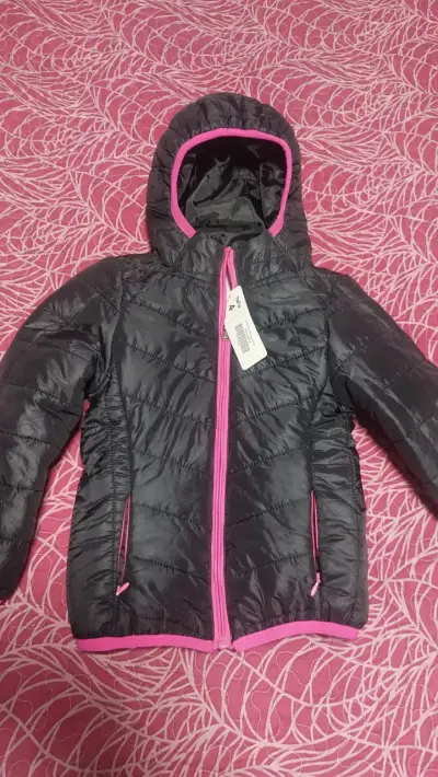 Chaqueta acolchada para niña con capucha - miniatura 1