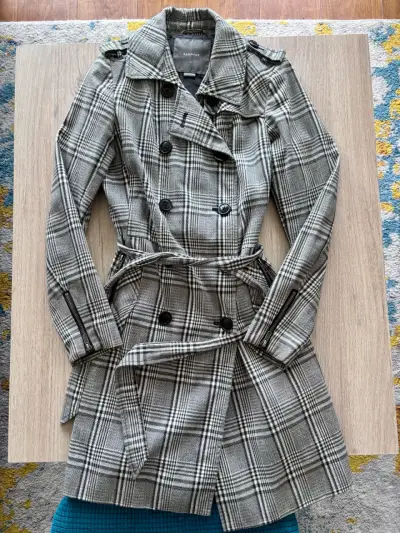 Abrigo trench a cuadros Basement para mujer - miniatura 1