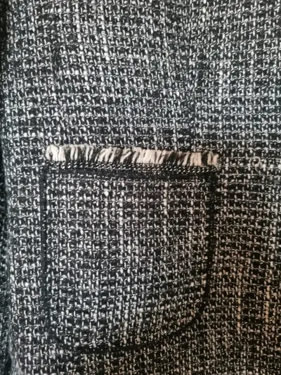Chaqueta de tweed negra con bolsillos - miniatura 4