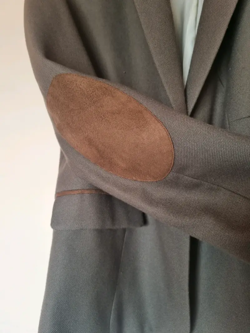 Blazer verde con coderas de gamuza para hombre