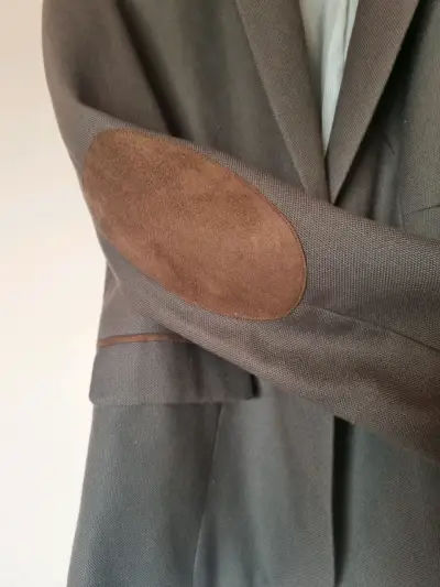 Blazer verde  con coderas de gamuza para hombre - miniatura 1