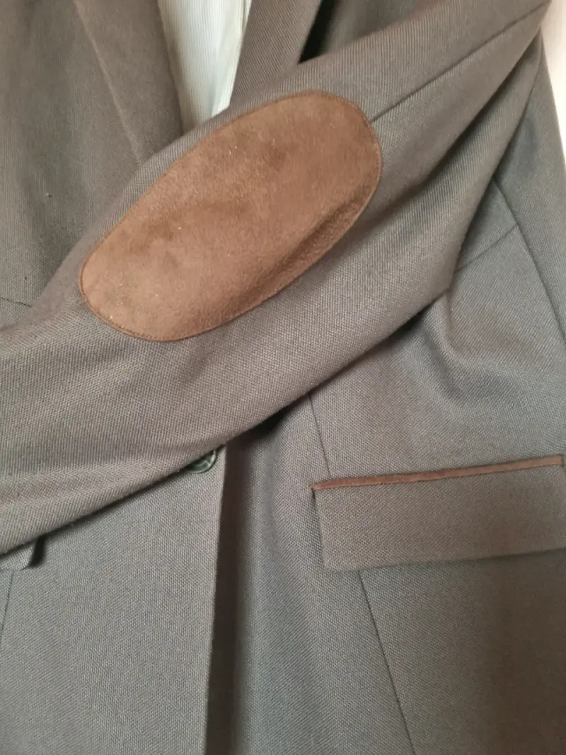 Blazer verde  con coderas de gamuza para hombre - 2