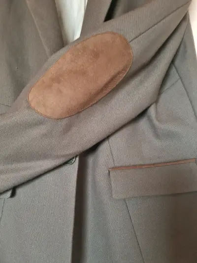 Blazer verde  con coderas de gamuza para hombre - miniatura 2