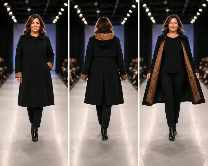 Cardigans negro, capucha y forro desmontable - 1