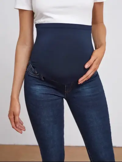 Jeans de maternidad ajustados azul oscuro - miniatura 1