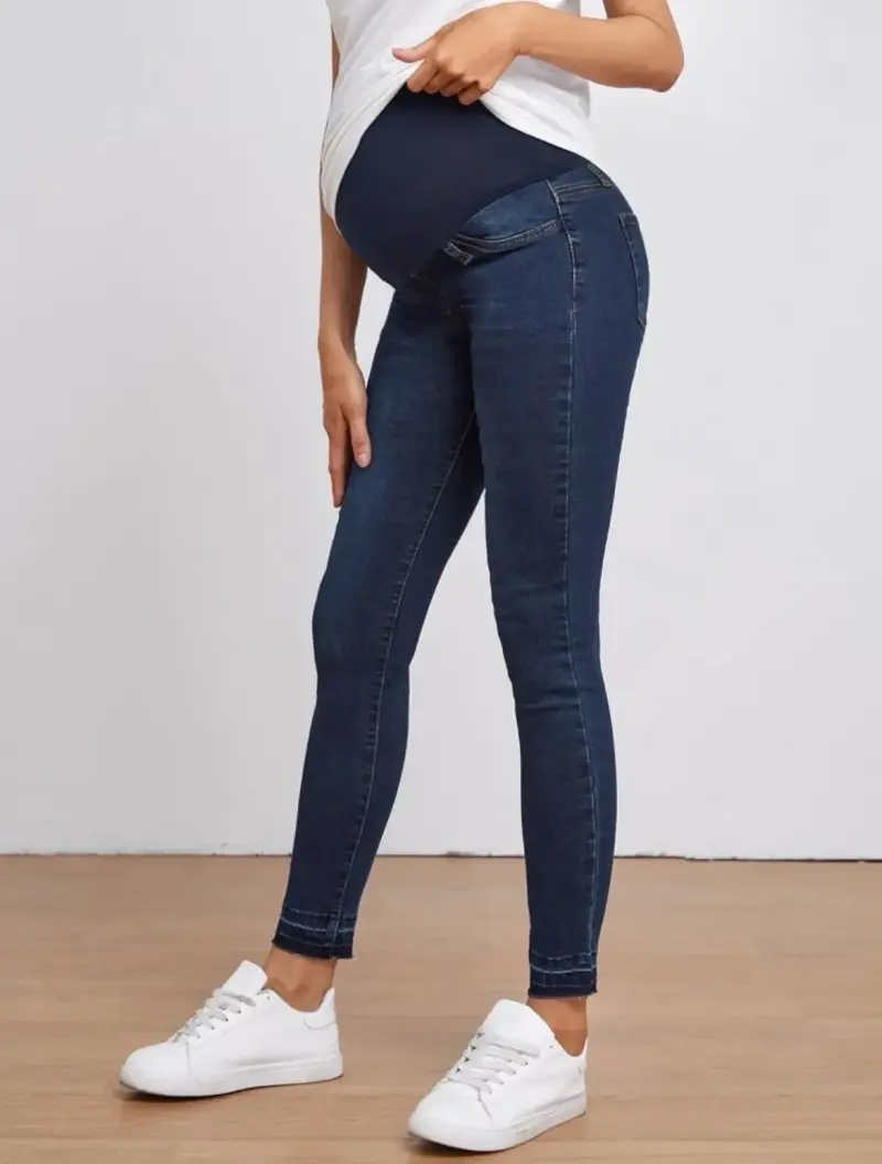 Jeans de maternidad ajustados azul oscuro - 2