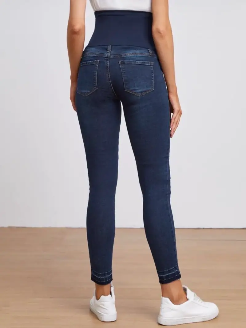 Jeans de maternidad ajustados azul oscuro - 4