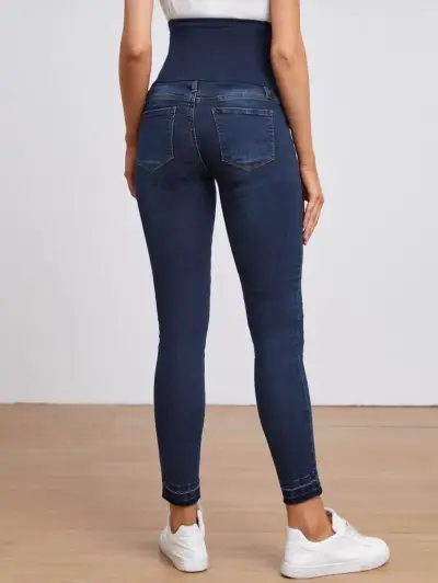 Jeans de maternidad ajustados azul oscuro - miniatura 4