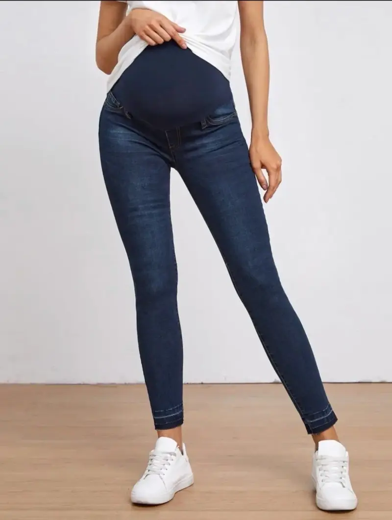 Jeans de maternidad ajustados azul oscuro - 5