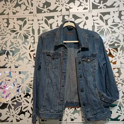 Chaqueta de mezclilla azul para mujer - miniatura 1
