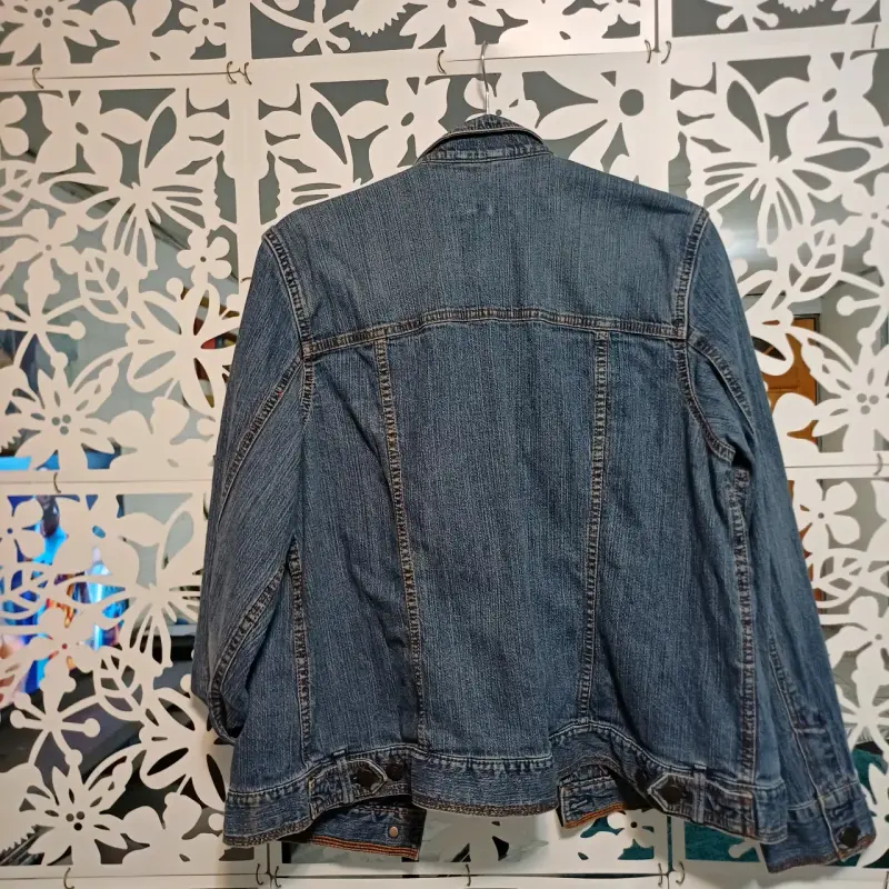 Chaqueta de mezclilla azul para mujer - 2