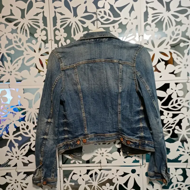 Chaqueta de mezclilla azul para mujer - 2