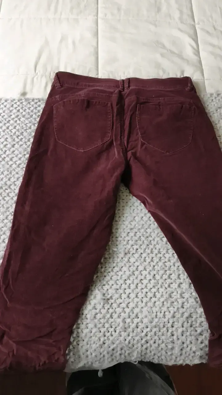 Pantalones de pana burdeos para mujer - 3