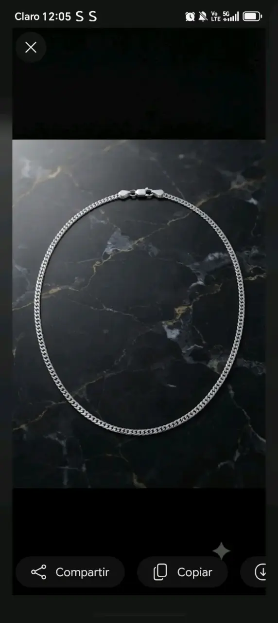 Cadena de plata estilo cubano