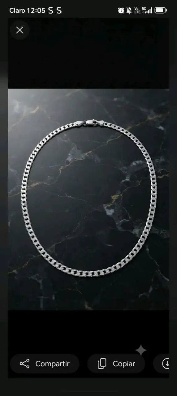 Cadena de plata estilo cubano