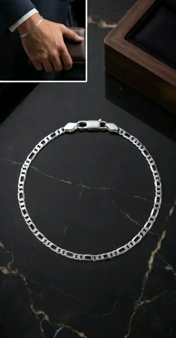 Pulsera de plata para hombre elegante